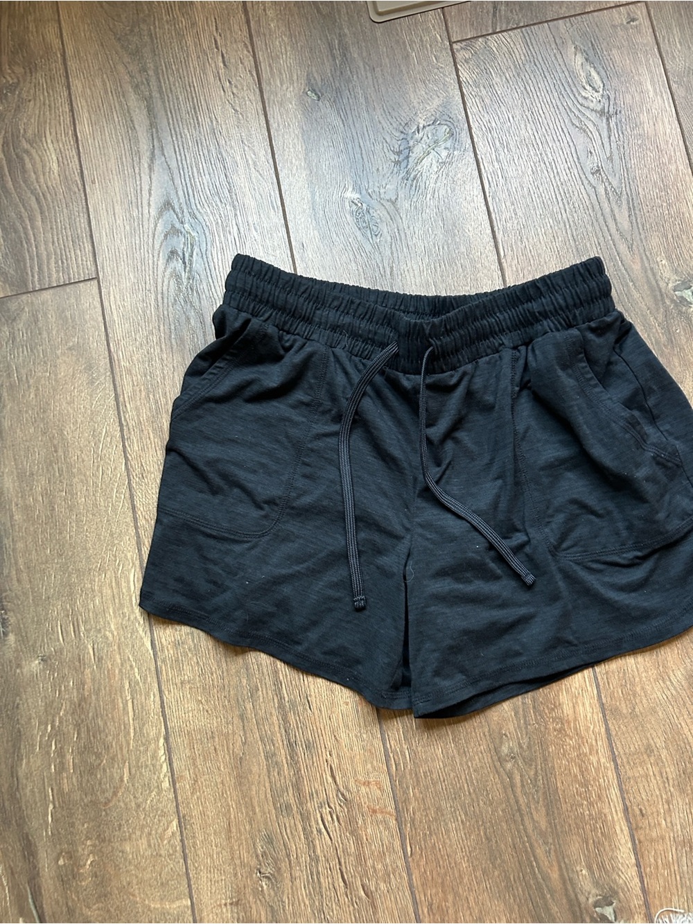 Black drawstring shorts